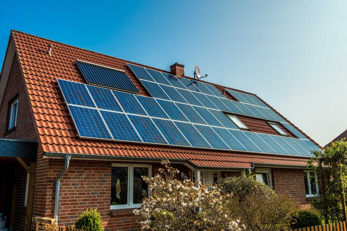 solar panels on home's roof